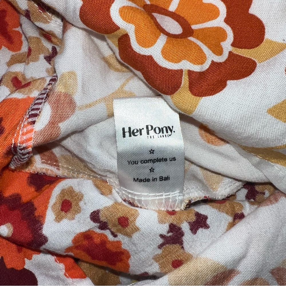 Her Pony The Label Patti Halter Mini Dress Size XS Retro 70s Inspo Boho Festival - Picture 9 of 11